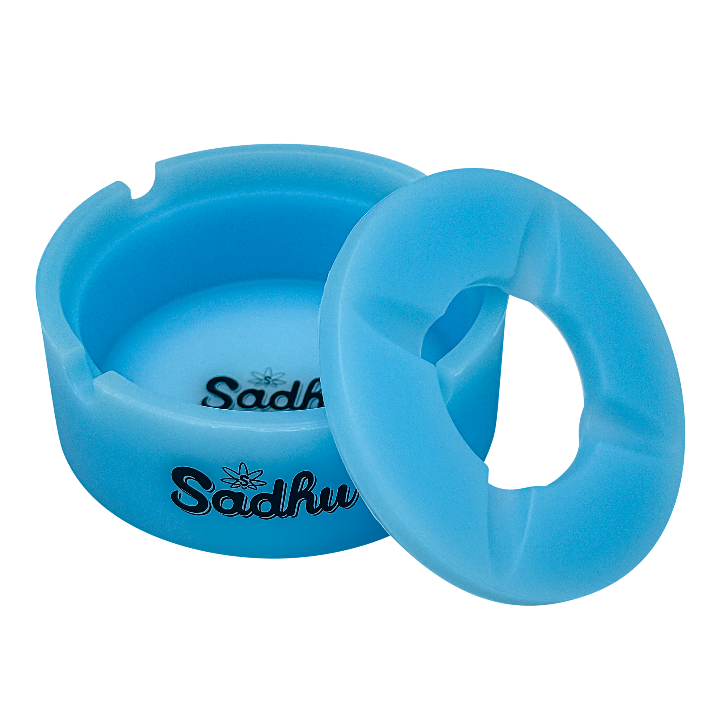 Cinzeiro de Silicone Sadhu Grande Neon C/ Tampa