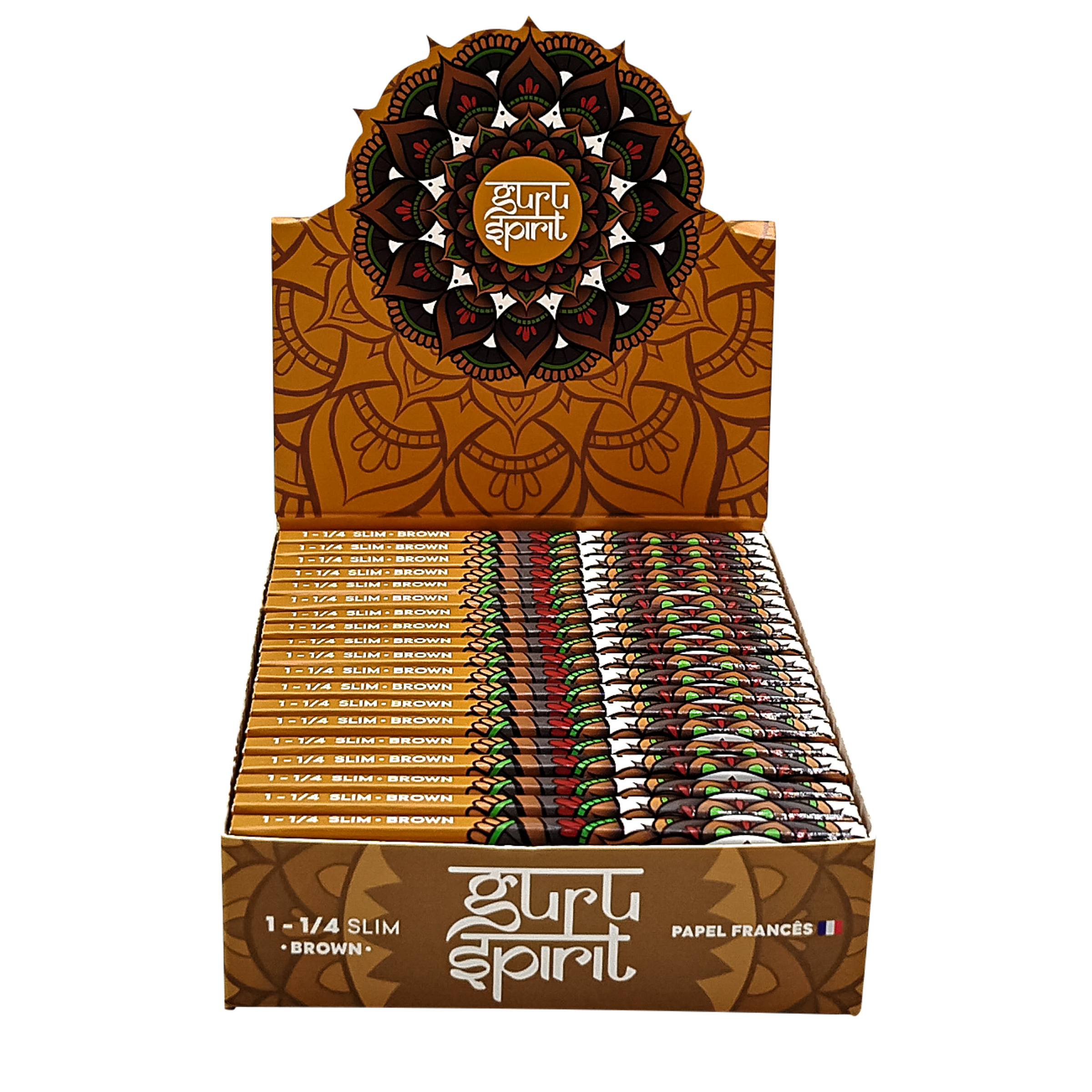 Caixa de Seda Guru Spirit 1 1/4 Brown Slim