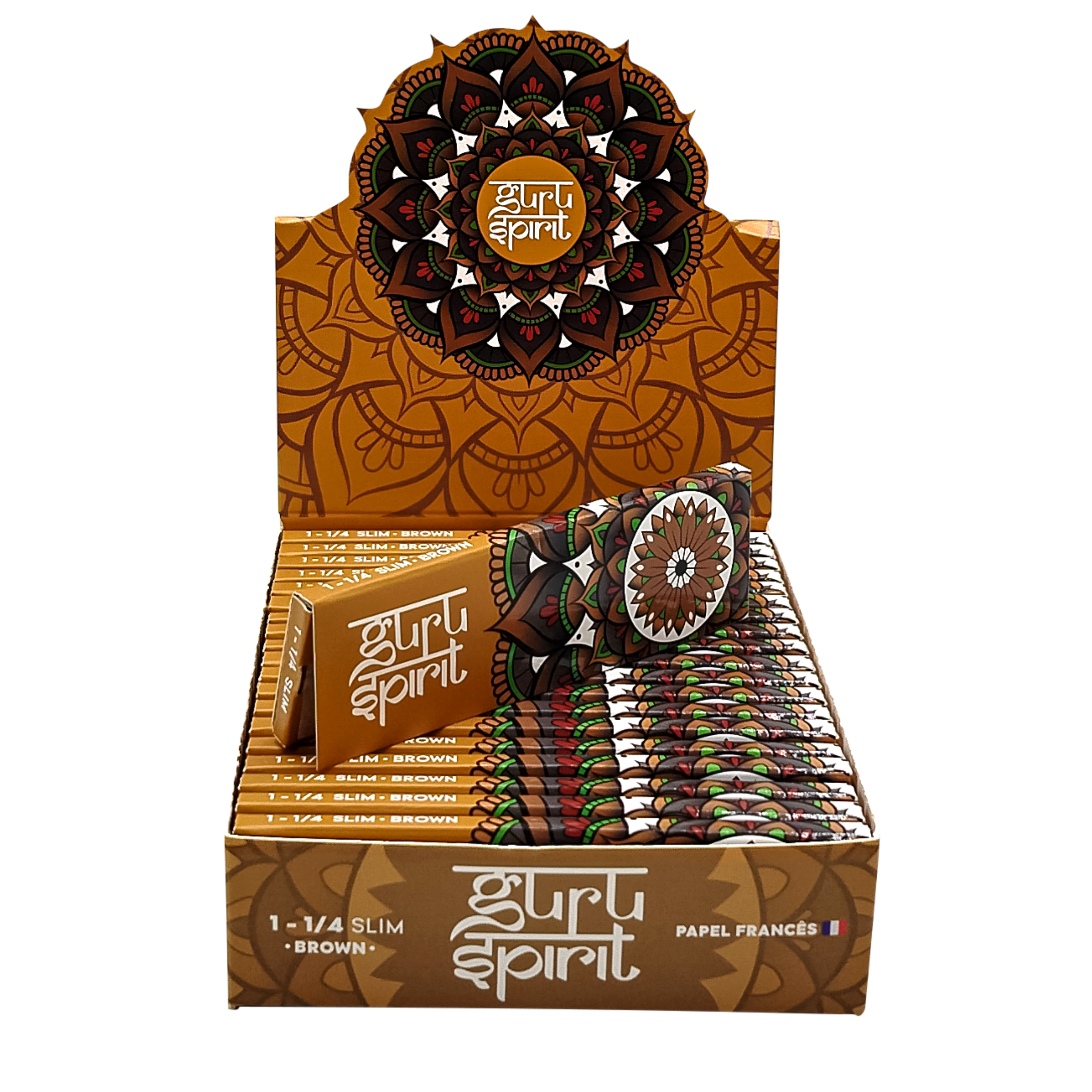 Caixa de Seda Guru Spirit 1 1/4 Brown Slim