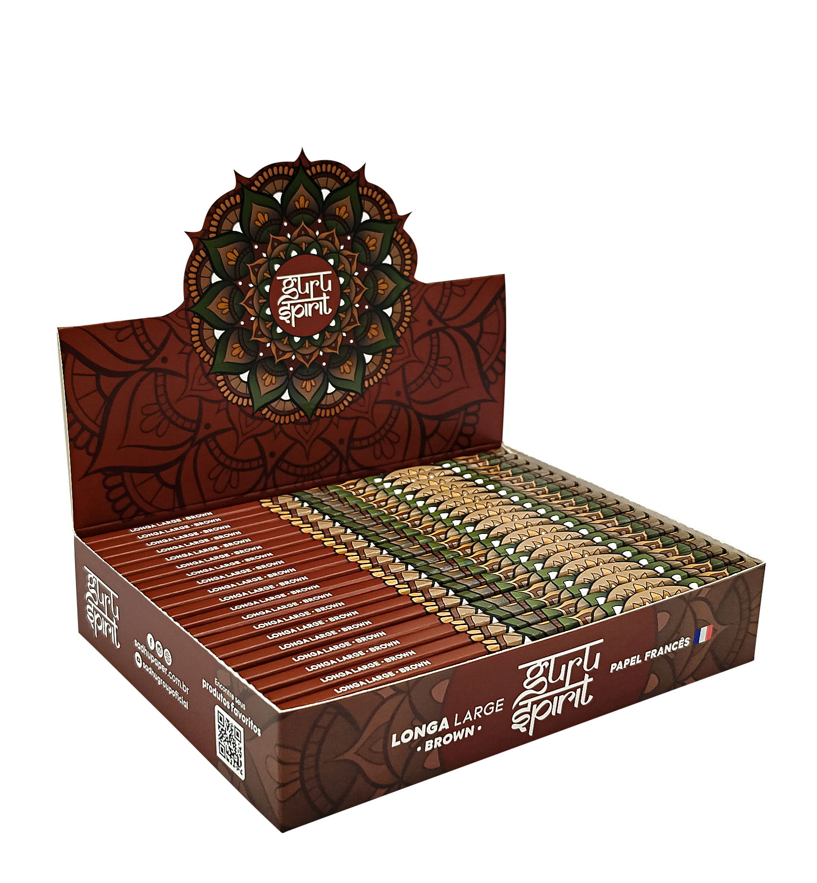 Caixa de Seda Guru Spirit Longa Brown Large