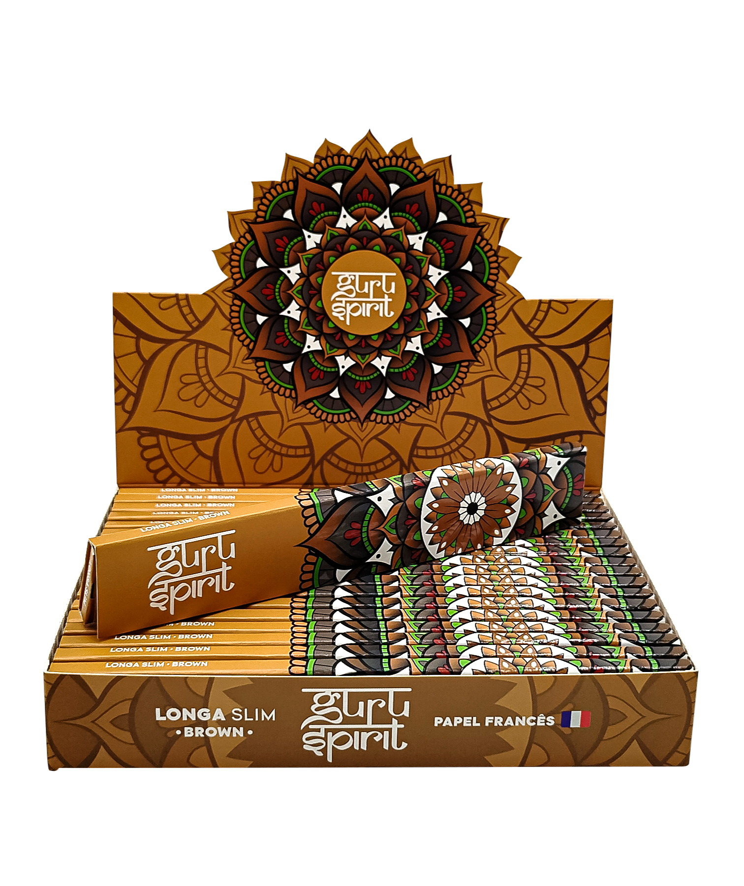 Caixa de Seda Guru Spirit Longa Brown Slim