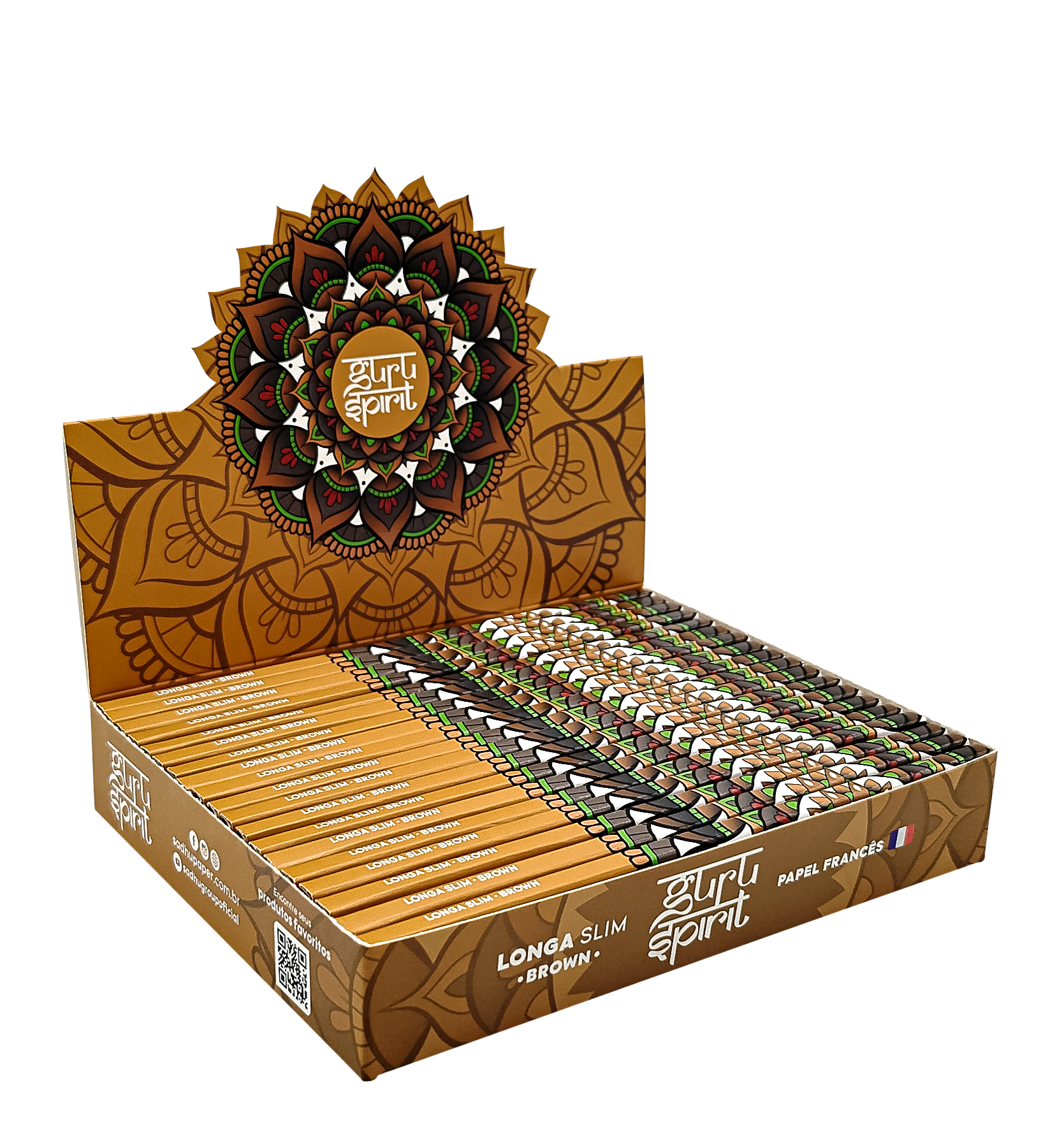 Caixa de Seda Guru Spirit Longa Brown Slim