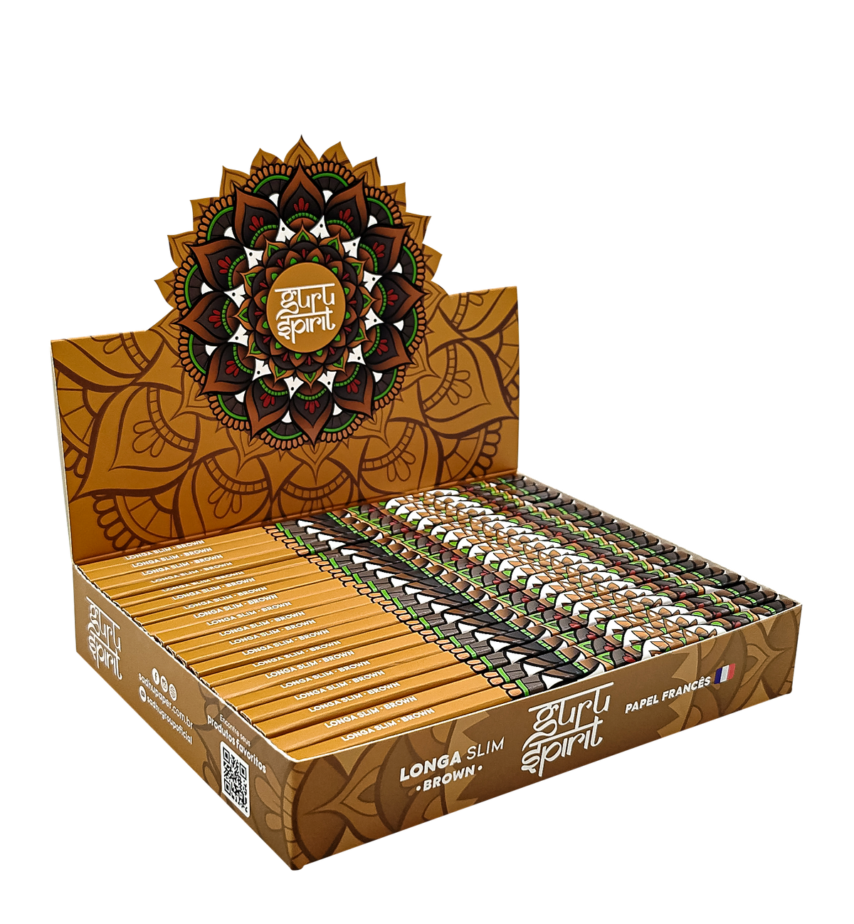 Caixa de Seda Guru Spirit Longa Brown Slim