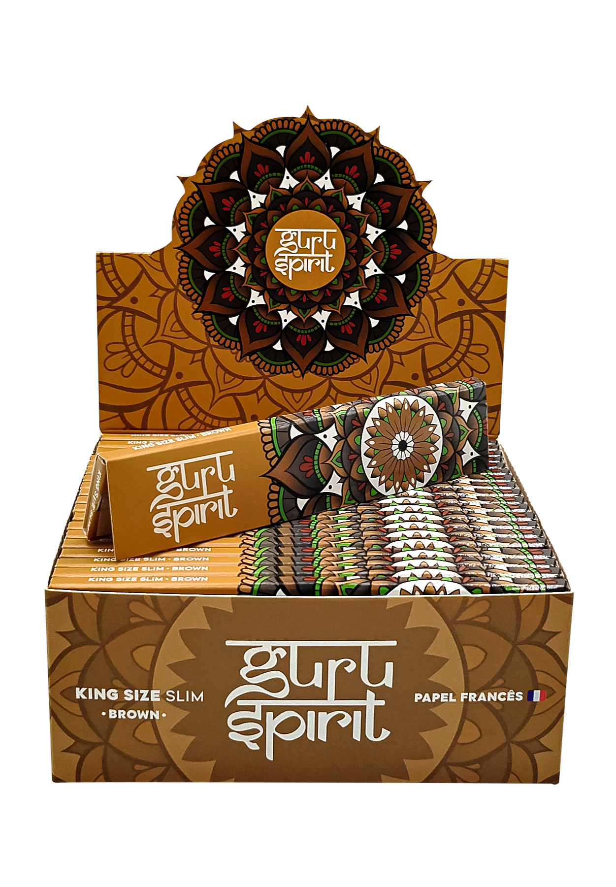 Caixa de Seda Guru Spirit King Size Brown Slim