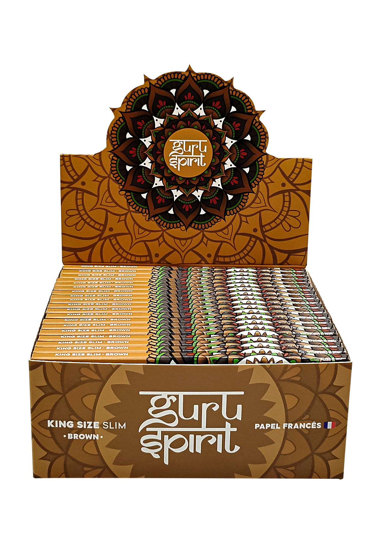 Caixa de Seda Guru Spirit King Size Brown Slim